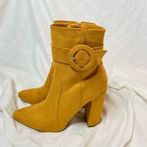 Mustard Heeled Ankle Boots